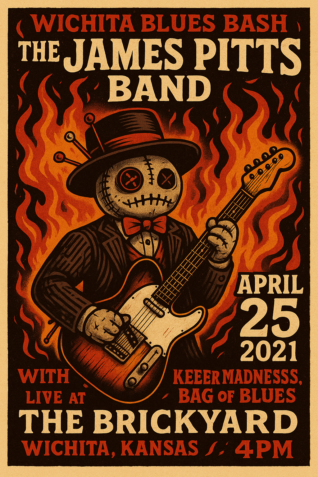 James Pitts Band T-Shirt - Design 6